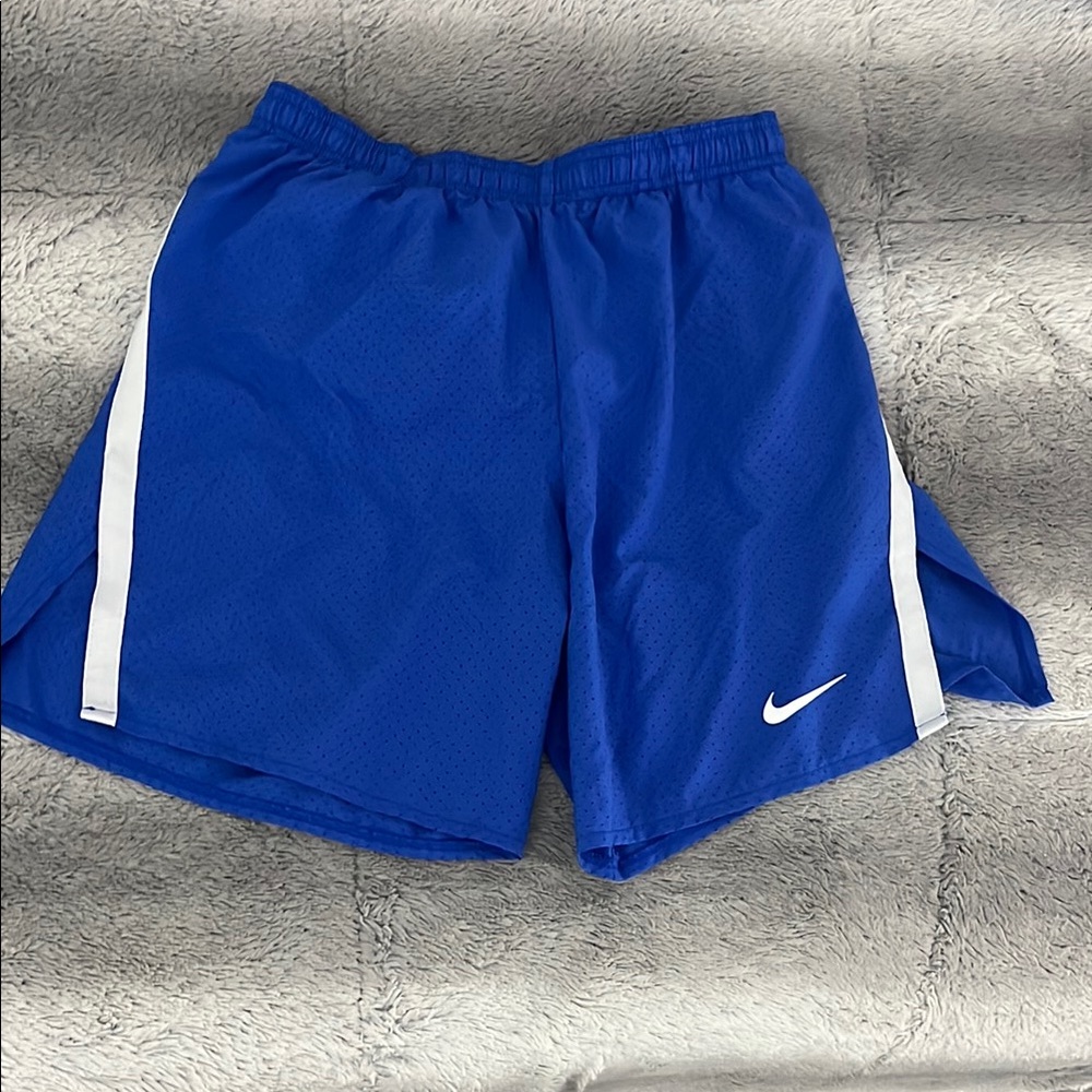 Nike Blue Athletic Shorts Small Lined with split